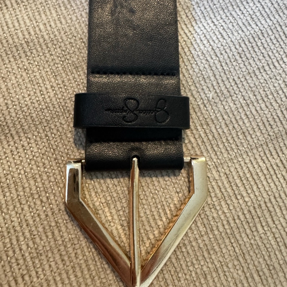 Jessica Simpson Black Belt with Gold Buckle